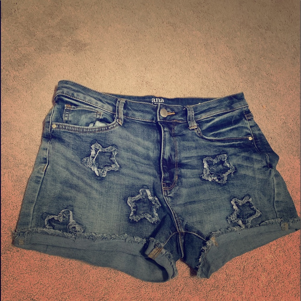 A.N.A jean shorts with star applique Med wash 8